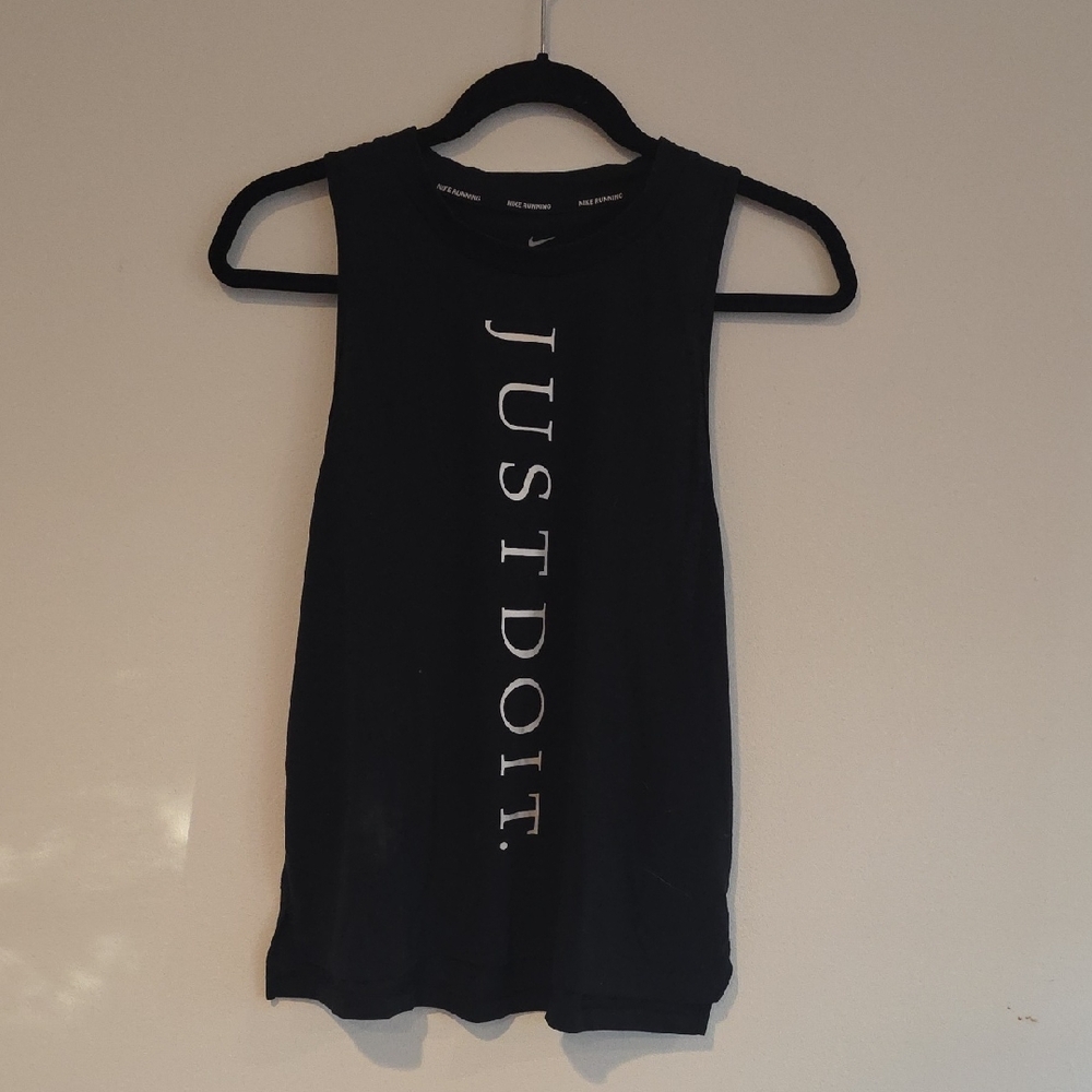 Nike Women's Black Muscle Tee with Slogan